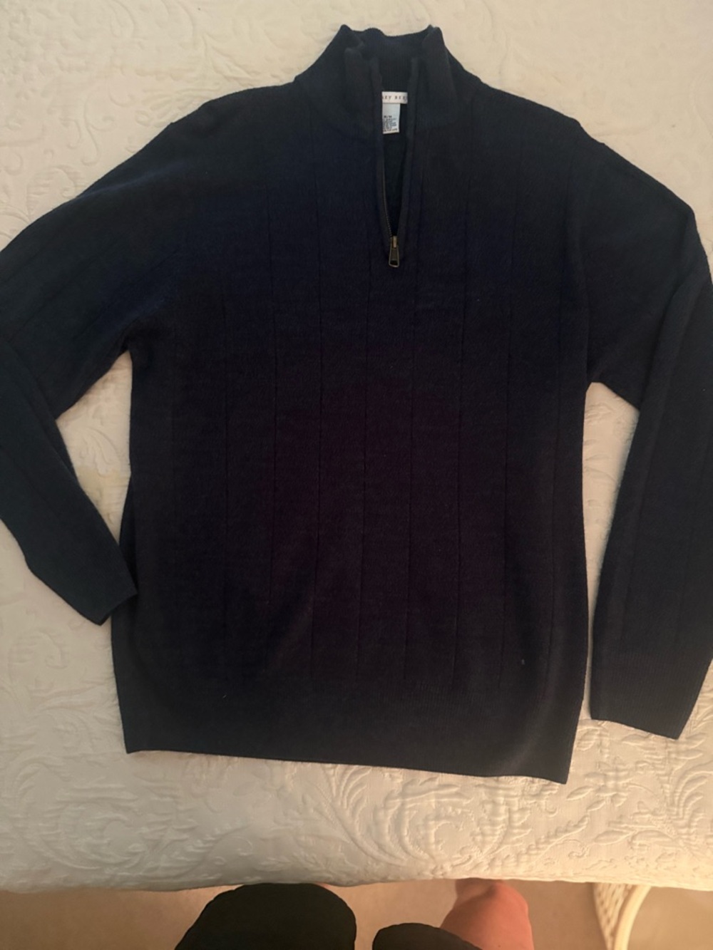 Geoffrey Beene Men's Blue Quarter-Zip Sweater